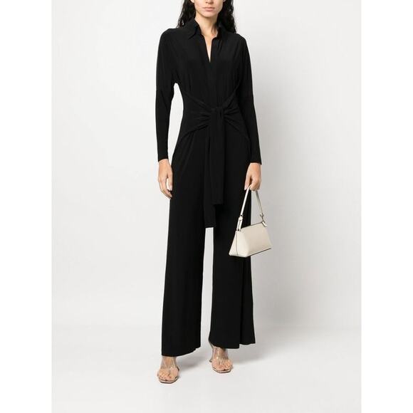 Norma Kamali Pants - Norma Kamali stretch design jumpsuit with notch collar women’s size small